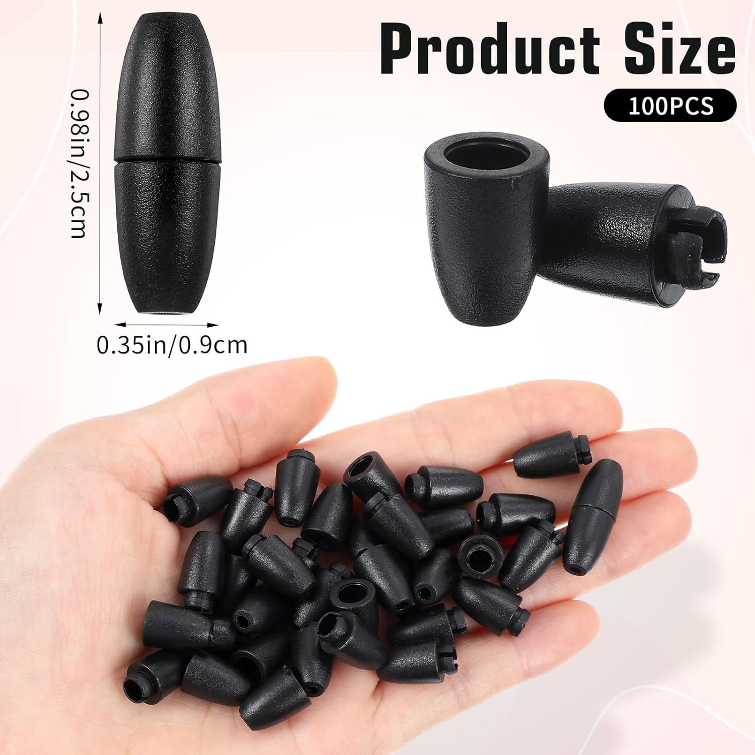 100pcs Breakaway Clasp,Plastic Break Away Lanyard Clasp, Black Break Away Clasps for Necklace Bracelet, Hangers, Lanyards,Jewellry Bead Barrel Connectors Breaks Aways Safety Clasps - Image 3