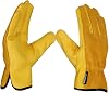 SAWANS Leather Working Gloves Work Gardening Gloves Thorn Proof Garden Building Heavy Duty Utility Gripper Men Women Breathable and Flexible Construction