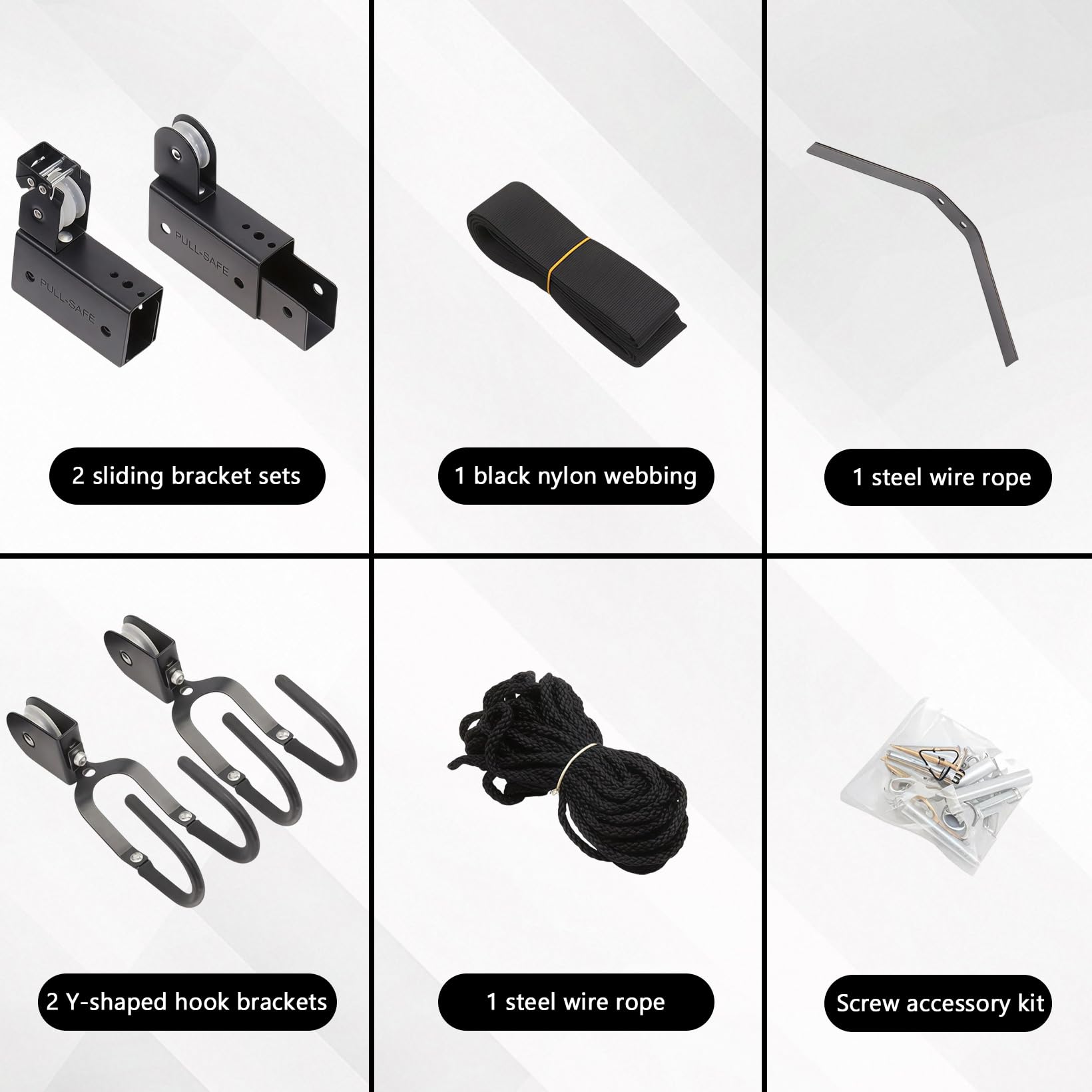 Sistema di sollevamento a puleggia, 45kg, per kayak, bici e scale | Montaggio a soffitto; risparmia spazio; funi incluse.