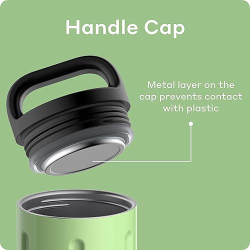 Miniatura 3 de BOBBER Botella térmica de acero inoxidable aislada de 26 onzas con asa en la parte superior, 100% a prueba de fugas, apta para lavavajillas, botella