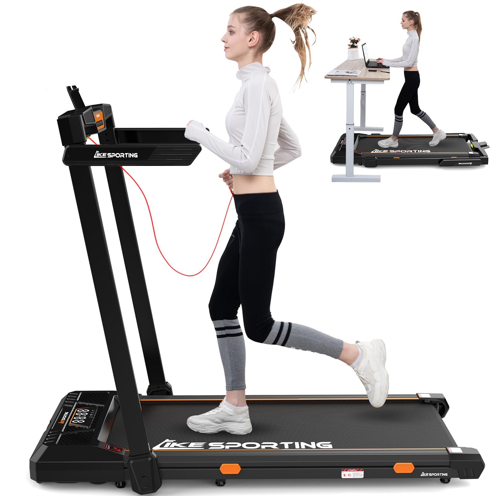 LIKESPORTING Laufband Klappbar 12km/h - Mit Steigung Und LED-Display Für Zuhause