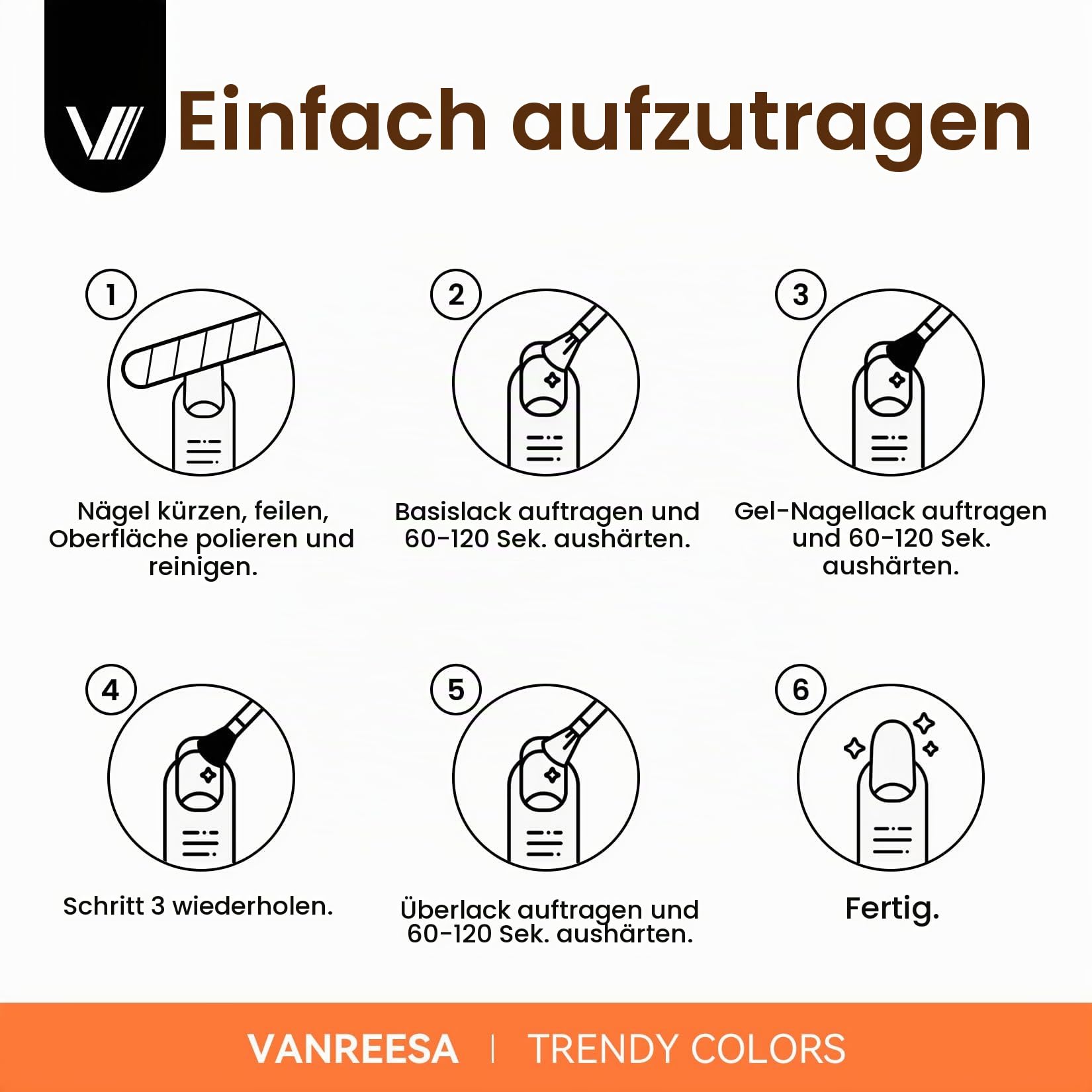 VANREESA Set mit 60 Gel-Nagellacken, 55 Farben mit Basis und 4 Glanzeffekten, komplettes Set für alle Jahreszeiten, ideal als Geschenk für Frauen und Mädchen. Verwöhnen Sie sich die Maniküre zu Hause!