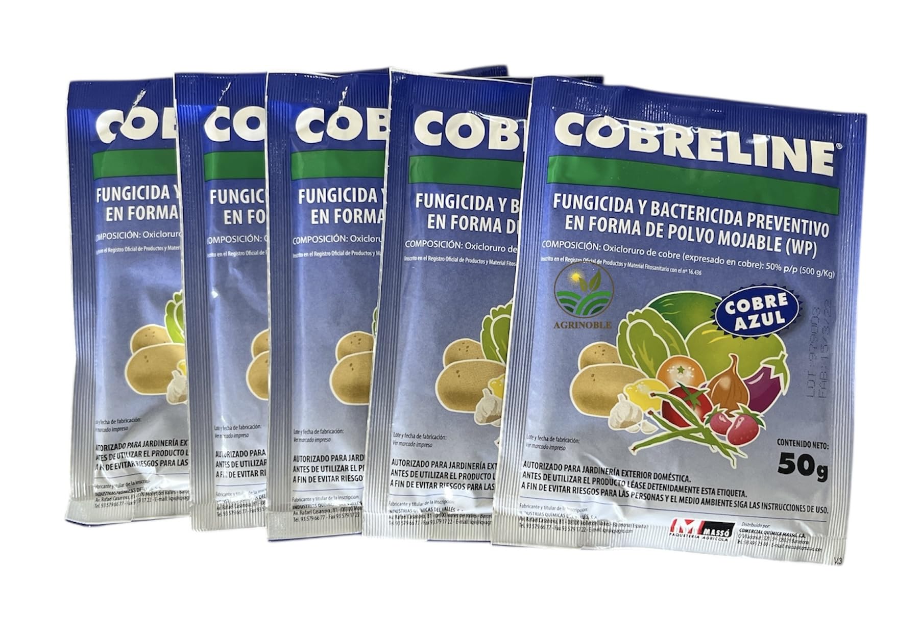 Fungicida cuprico 50% oxicloruro de cobre (tratamiento para 80-100 litros) contra repilo abolladura minilia cribado moteado o bacteriosis. Tratamiento para 100 litros.(5sobres) cobreflow