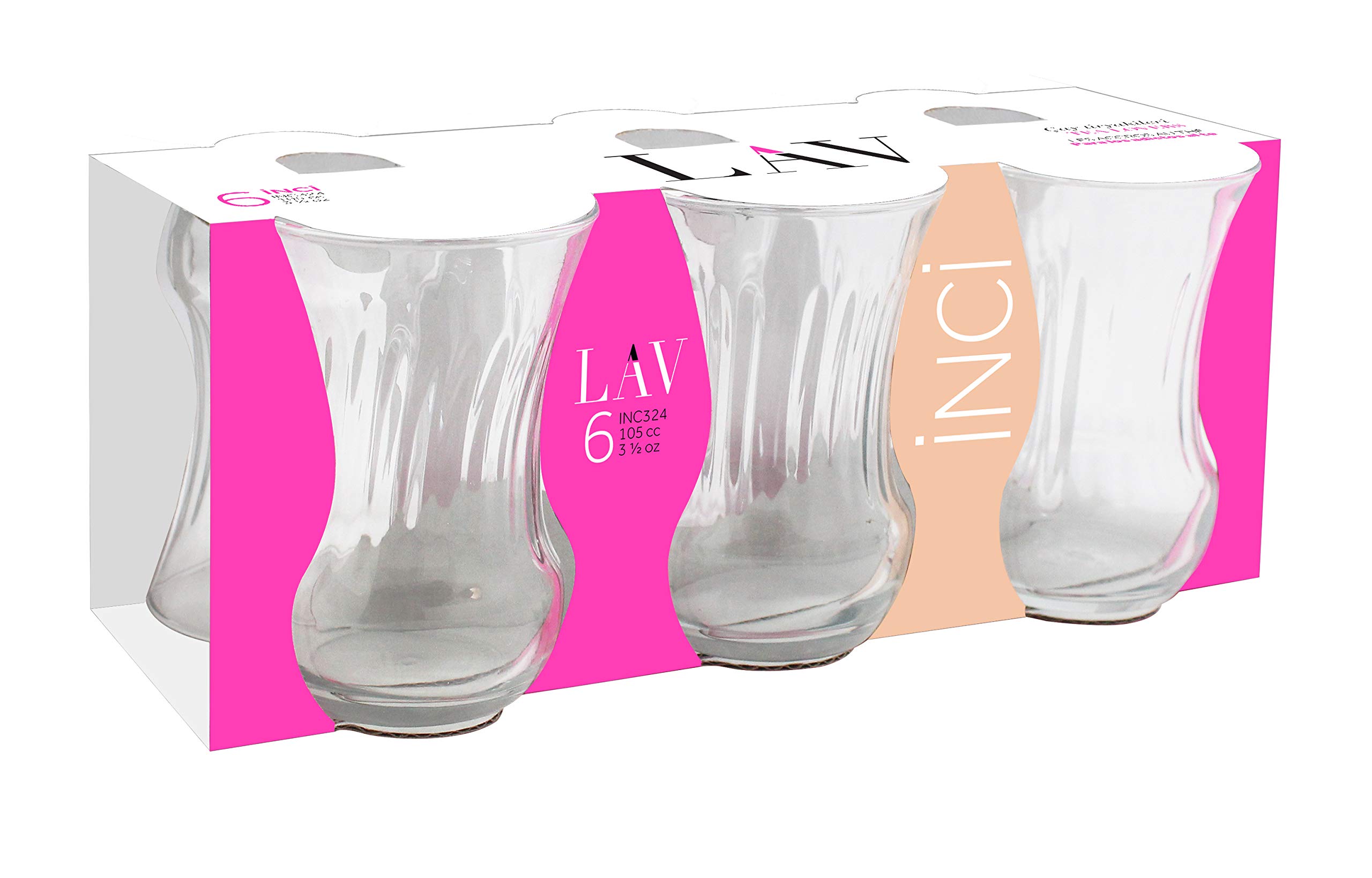 LAV İnci 6'lı Çay Bardağı 3lü paket