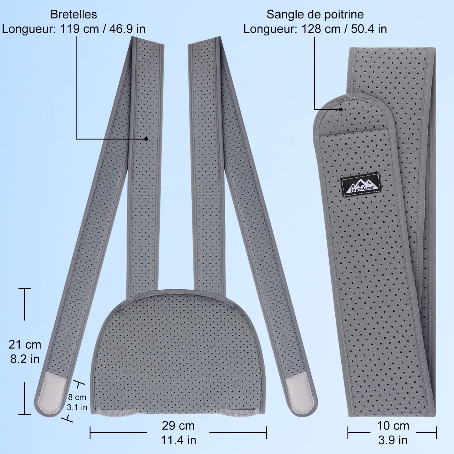 supregear Écharpe de Bras Immobilisateur d'épaule, Réglable Confortable Élingue d'immobilisation pour Bras/Main/Coude, Echarpe de Soutien pour Bras Droit et Bras Gauche - Gris