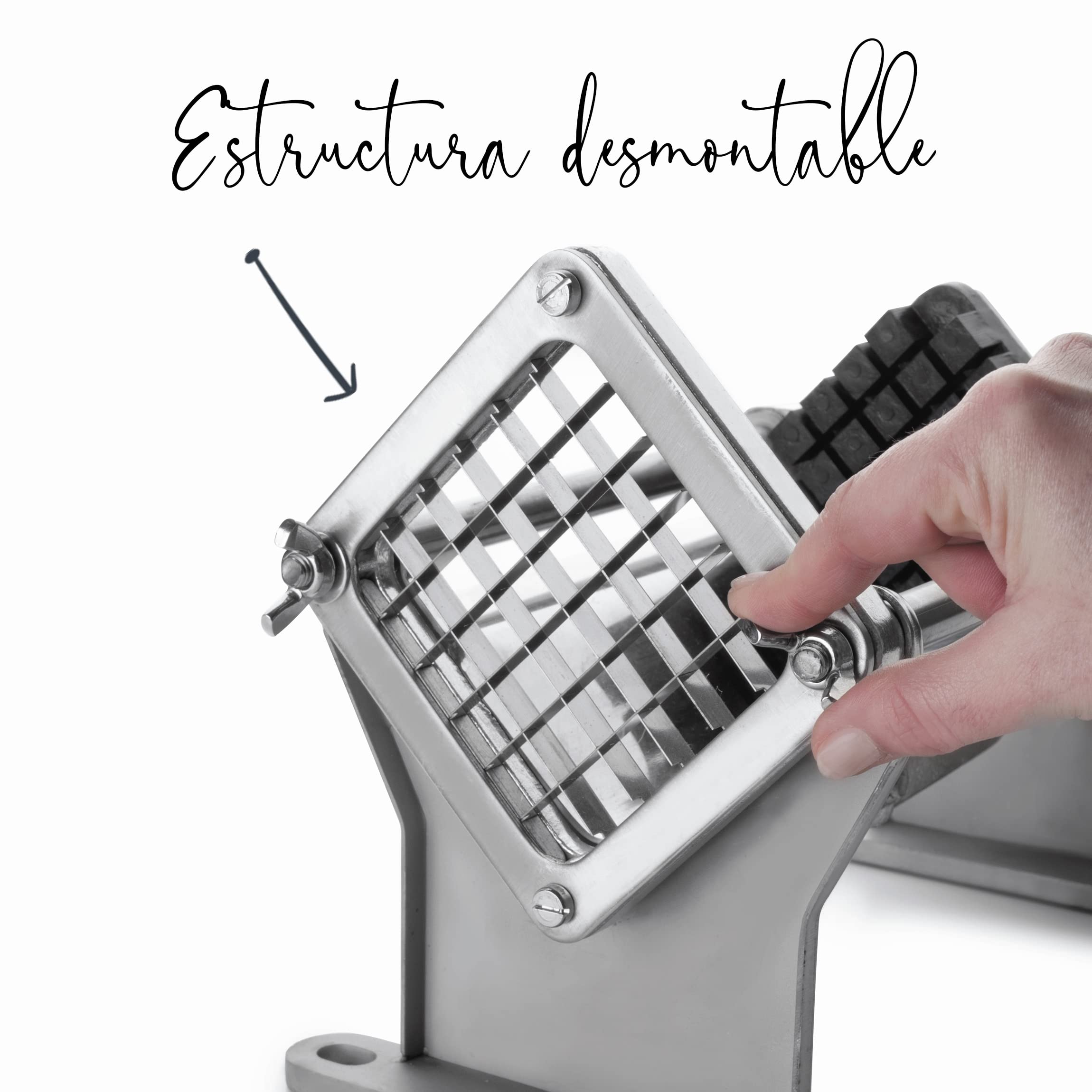 LACOR 60513 - Cortador Profesional, Corta Patatas y Verduras en gajos | En acero inoxidable, cortes uniformes y rápidos; ideal para cocina profesional y uso diario en casa, para tu cocina cada día