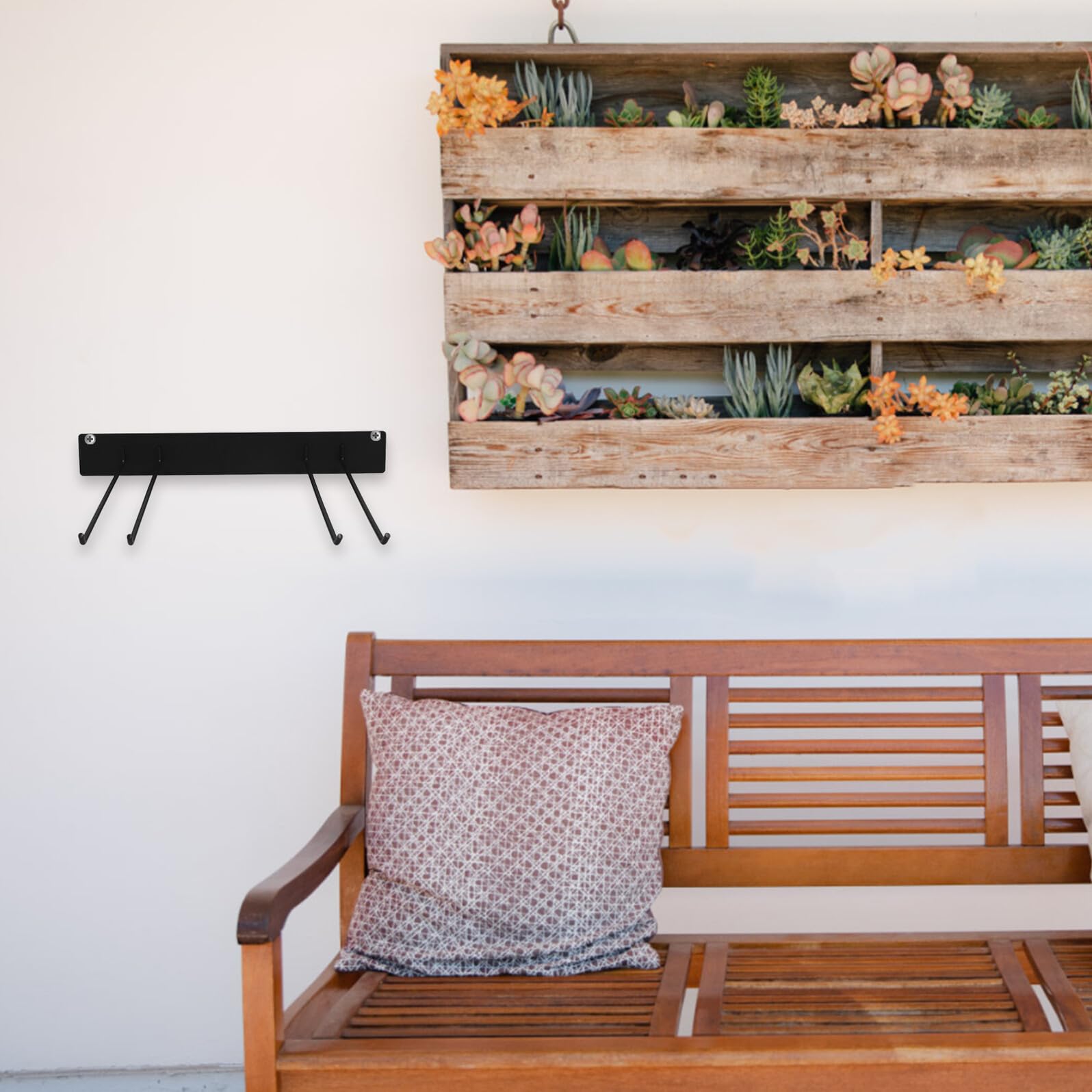 Organisateur D'outils Mural en Métal Noir pour Jardin