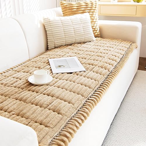 Funda de sofá para perros, lavable, funda de sofá para sofá de 3 cojines, protector antideslizante apto para mascotas, (café, 27.6 x 59.06 pulgadas)