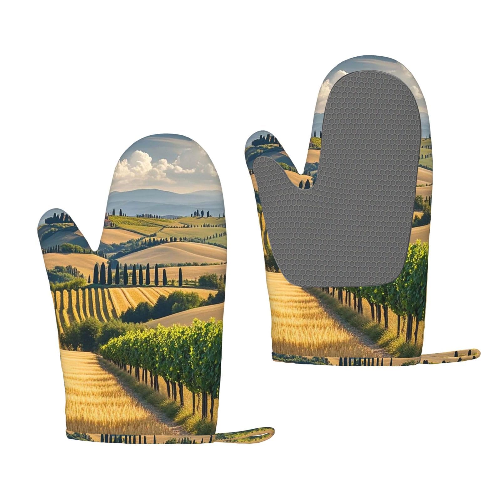 Mxdlkswpoh Italy Tuscan Silicone Oven Mitts Pair Heat Resistant Barbecue Gloves Non-Slip Grip Oven Glove Oven Mitts Soft Baking Gloves Waterproof Non-Slip Kitchen Mittens For Baking Cooking Bbq