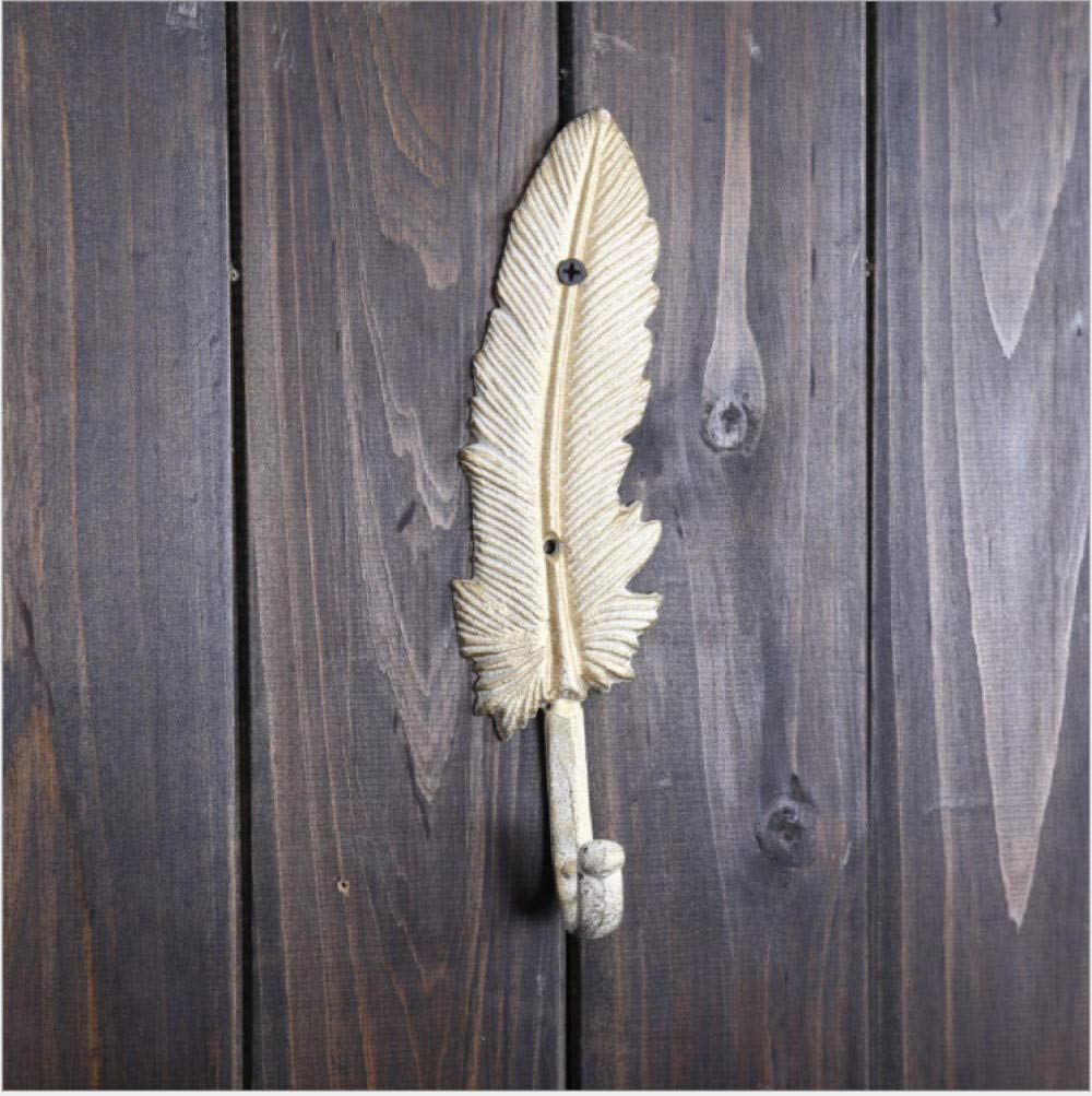 Crochet plume en fonte porte-manteau patère fer art mural vintage