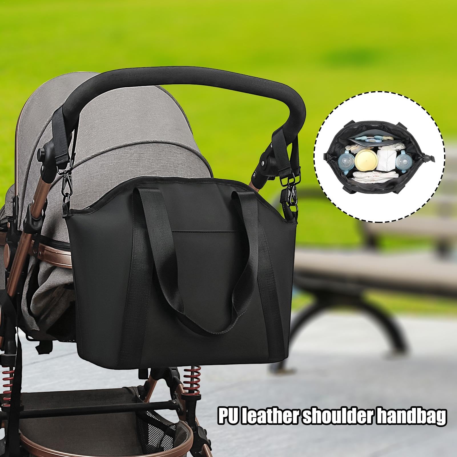 Borsa per pannolini da passeggino – Borsa organizer per pannolini da | passeggino | Piccola borsa per pannolini organizer per passeggino | Borsa impermeabile per riporre oggetti | Borsa per la mam