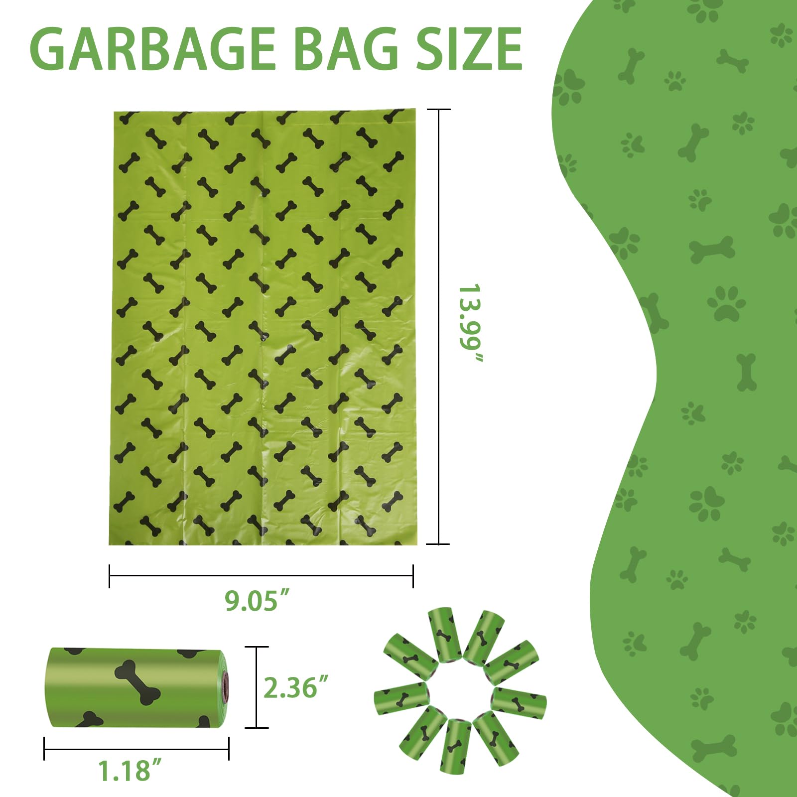 HZDHCLH Dog Poo Bags 270 Count Xtra Thick Strong Leak Proof Pet Poop Bags with Dispenser and Hook Lavender Scented(green,270 Count) - Image 3