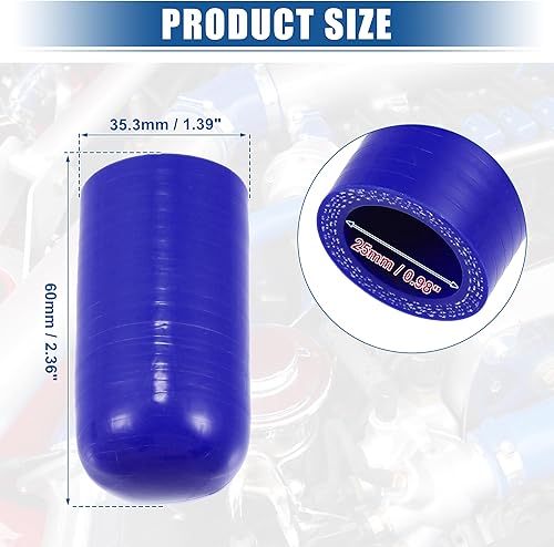 Miniatura 3 de uxcell 1 Unidades 0.984 in ID Silicona Tapa de Refrigerante con Abrazadera para Refrigerante Calentador Bypass Vacío Agua Puerto Azul