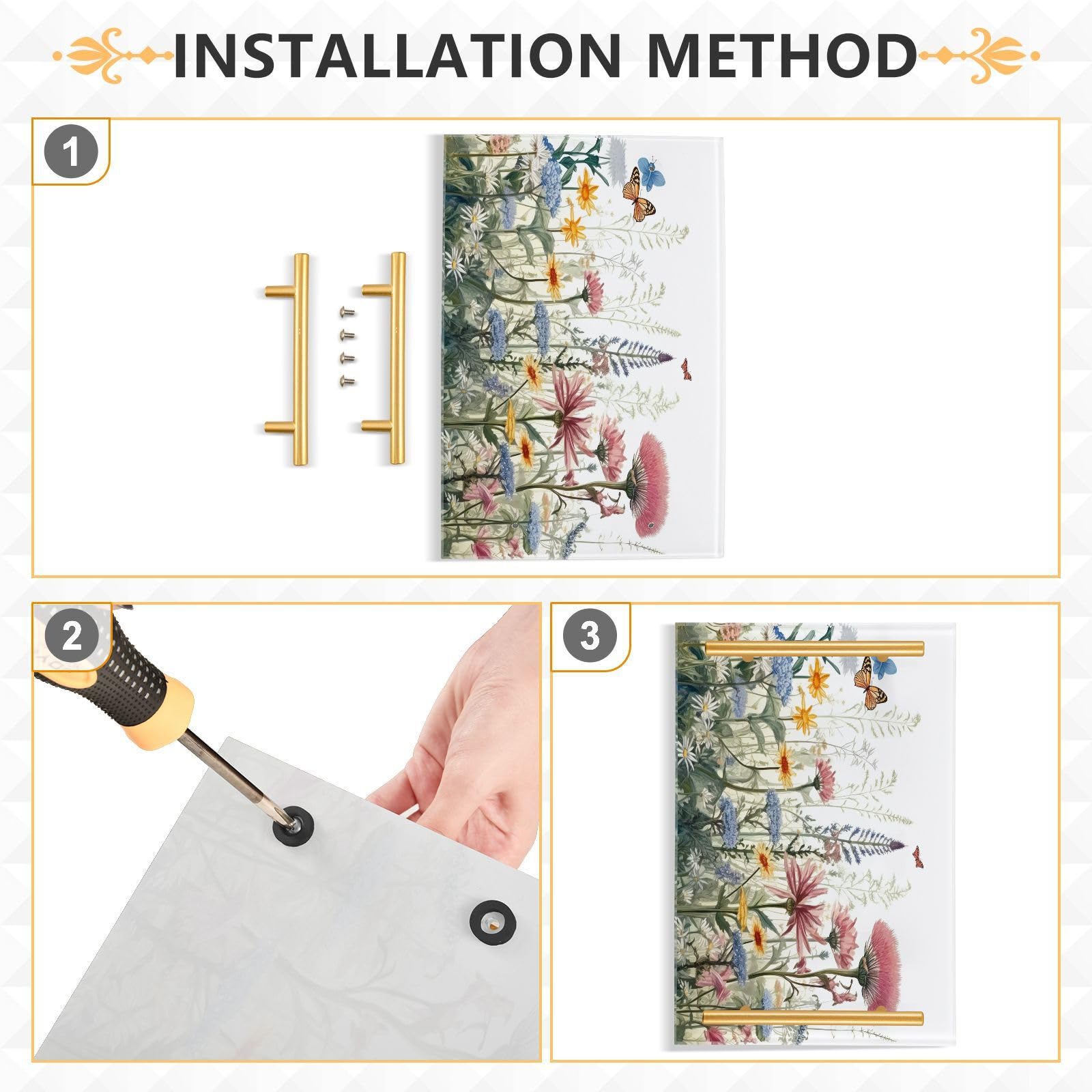 Wassud Bathroom Vanity Tray with Handles Brightly Coloured Bushes Acrylic Jewelry Perfume Organizer for Bathroom Kitchen Counter 11.81