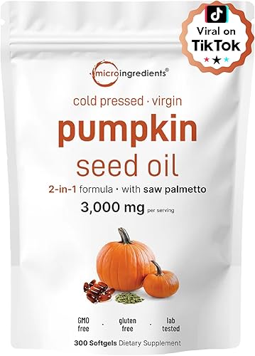 Miniatura 2 de Micro Ingredients Aceite de semilla de calabaza con palma enana americana 3,000 mg cápsulas blandas y KSM-66 Ashwagandha Gummies 300mg  Paquete de 2