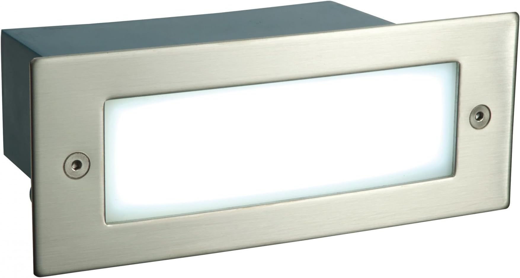 Saxby Kia 1W Brushed Stainless Steel Modern Outdoor Garden IP44 Recessed LED Wall Brick Light