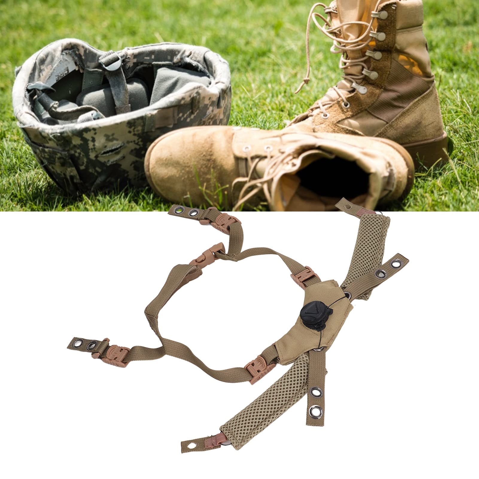 Helmet Chin Strap for MICH Wendy Helmet, Adjustable Dial Suspension System Chin Strap Helmet Accessories (Mud)