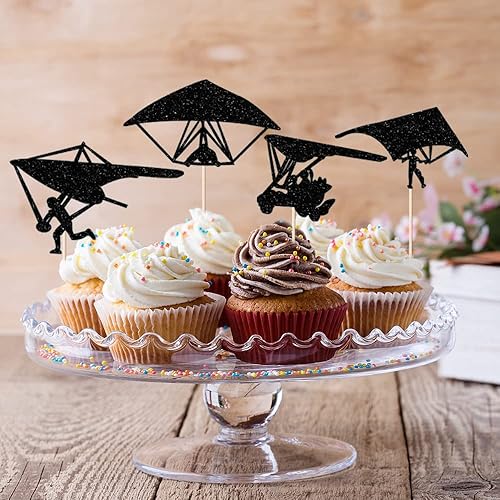 Miniatura 7 de Juego de 16 piezas para decoración de tartas de papel Skydiving para fiestas temáticas deportivas