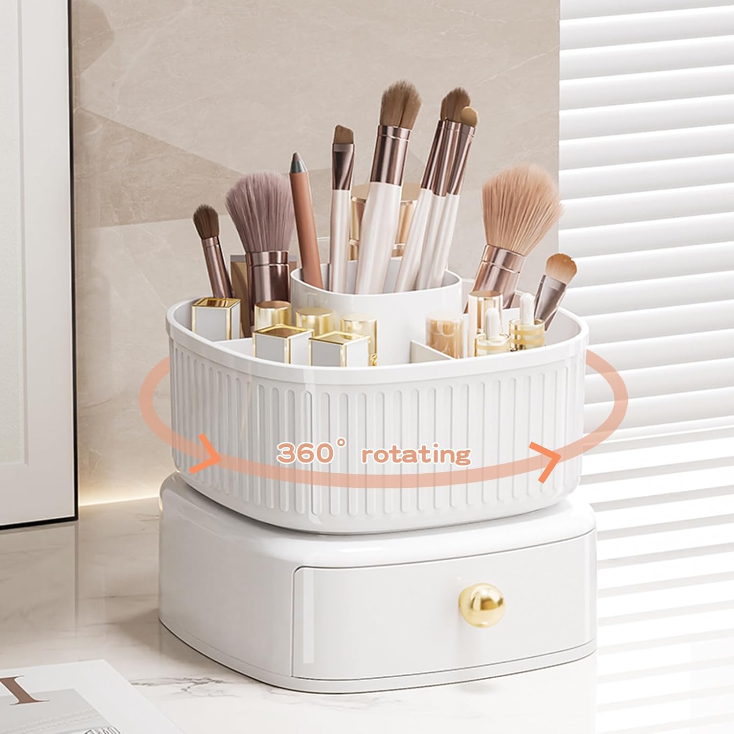 360°Rotating Makeup Organiser, Spinning Makeup Brush