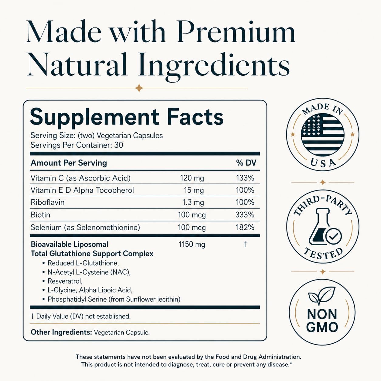 11-in-1 Liposomal Glutathione Supplement 1150mg - High Absorption Complex with Vitamin C, NAC & Resveratrol - Supports Skin Brightening, Detox, Immune & Liver Health - 60 Capsules