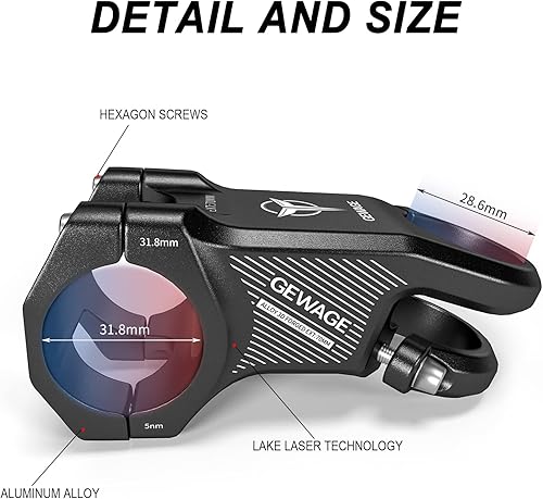 Miniatura 3 de GEWAGE 31.8 - Tallo de bicicleta de montaña de 8 grados para manillar corto para bicicleta de carretera, bicicleta de montaña, MTB, BMX