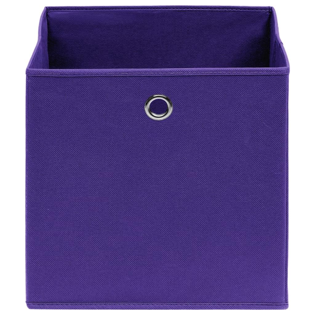 VDXL Cajas de almacenamiento 10 piezas 28x28x28 cm tela no tejida púrpura Cajas de almacenamiento 10 piezas 28x28x28 cm tela no tejida púrpura
