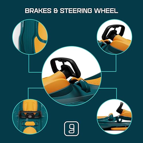 Vista 31 de Stratos - Trineo de nieve para niños - 2 personas Trineo de nieve orientable para mayores de 3 años Verde (Mystic Green),Azul (Electric Blue),rosado