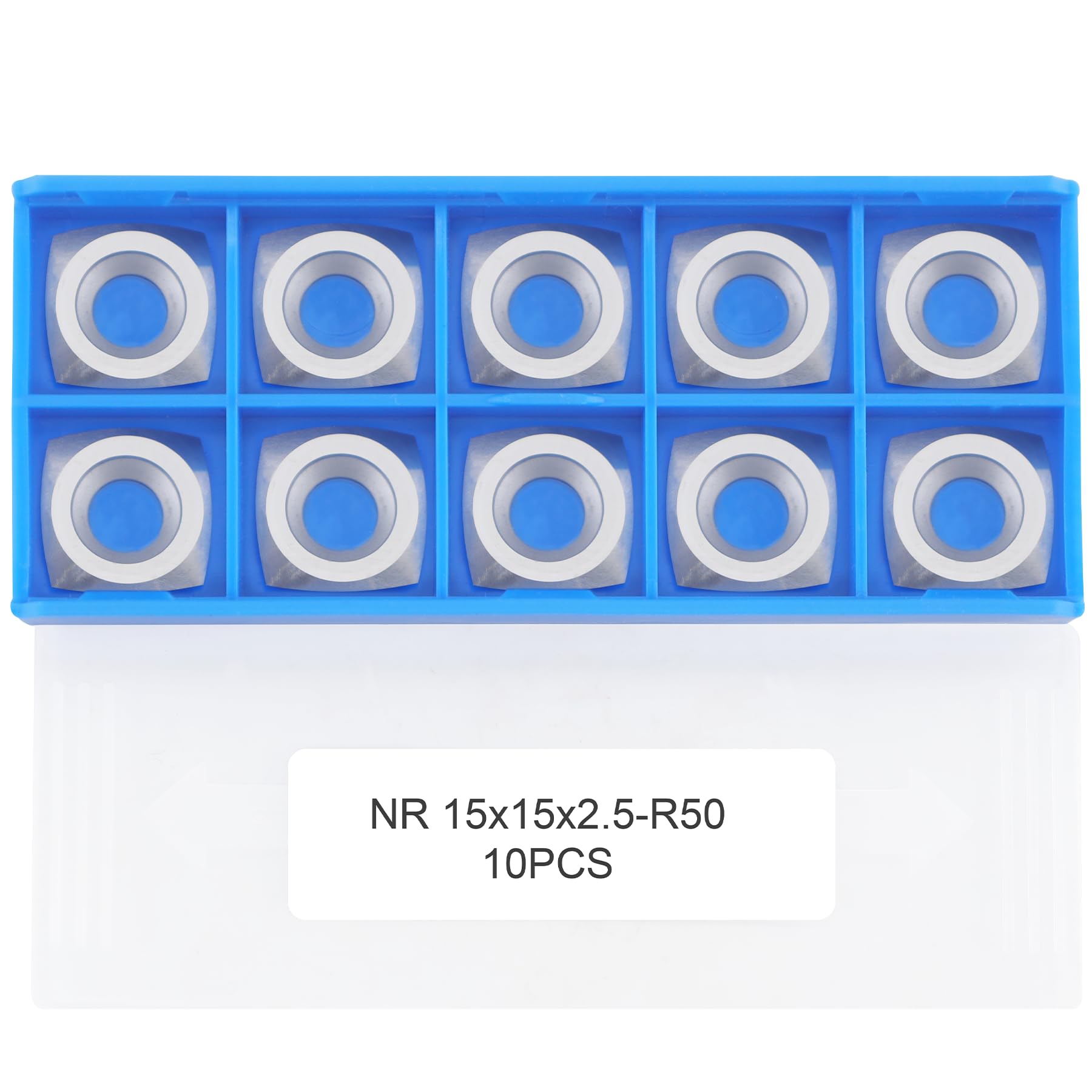 CDBP Woodturning NA 15x15x2.5mm with 2" Radius Square Carbide Insert Cutter Negative Rake Angle Replacement Blades for EWT Roughers Wood Turning Tools, 10pcs