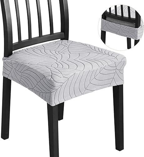 Juego de 6 fundas de asiento para sillas de comedor, extraíbles y lavables, fundas para sillas de cocina, antipolvo, fundas protectoras para sillas