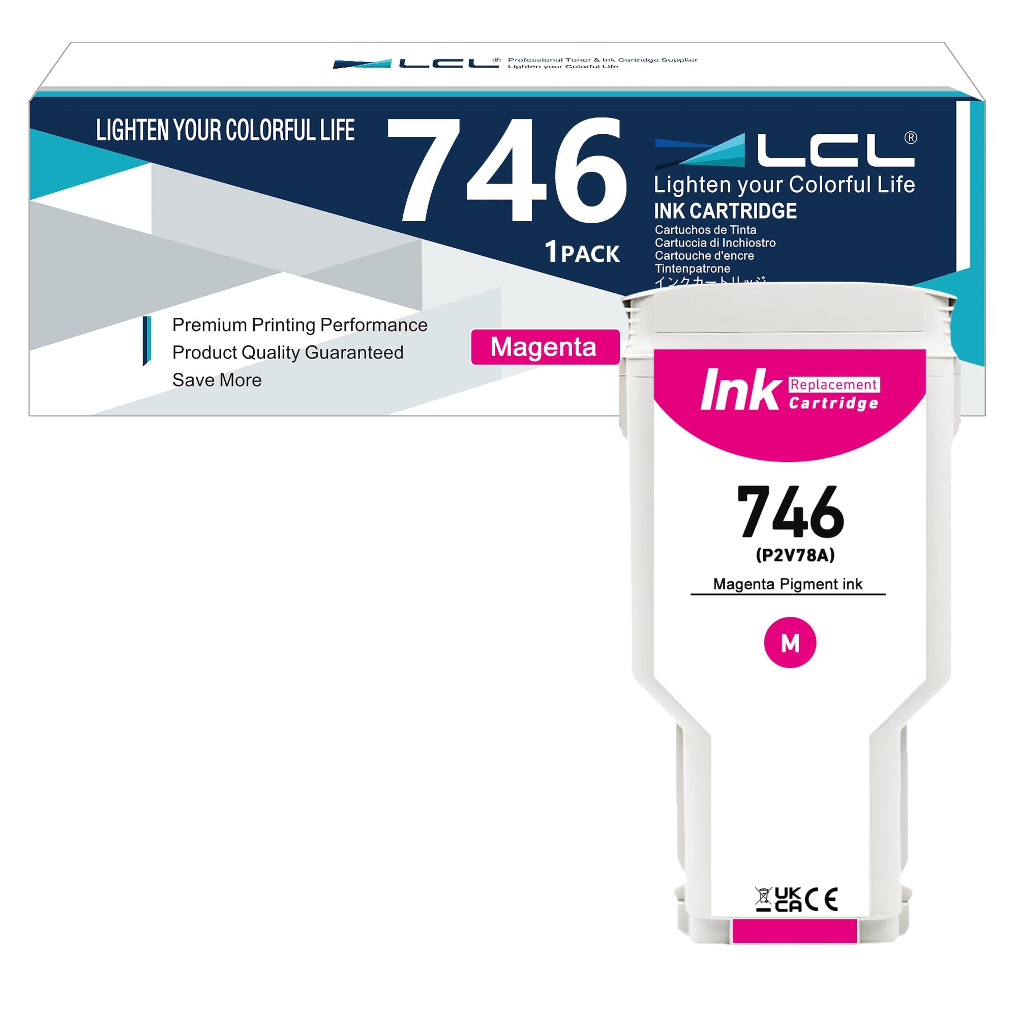 LCL 746 746XL Magenta ad alta capacità da 300-ml Cartuccia d'inchiostro | Sostituzione per HP 746 P2V78A Compatibili con HP DesignJet Z6 Printer HP DesignJet Z9+ Printer (1-Pack)