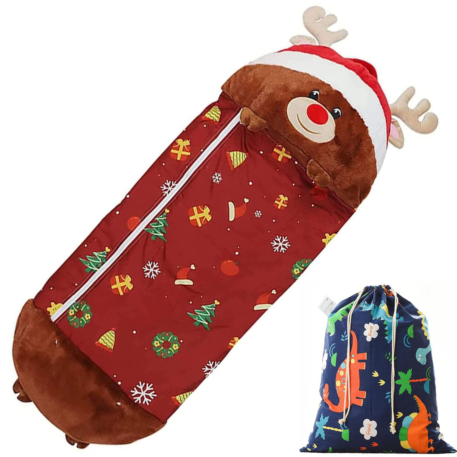 Kids Sleeping Bag with Pillow, 2 In 1 Foldable Sleeping Bag,Portable Camping Fun Animal Play Pillow Napper Sleeping Bags,for Kids Camping and Sleeping