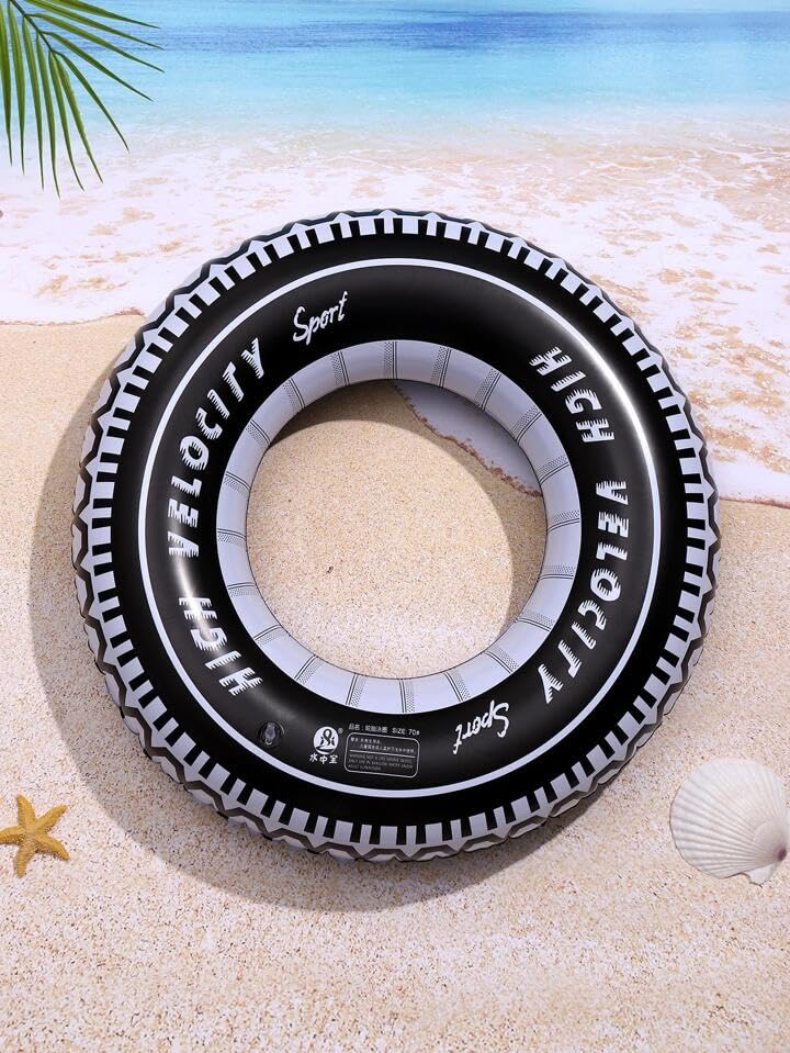 SOLDTRUE Giant Tire Inflatable Floating Swimming Pool Tube Ring for Kids, Water Fun Pool Accessories (tire Tube) (33" inch, 84cm) - Image 4 thumbnail
