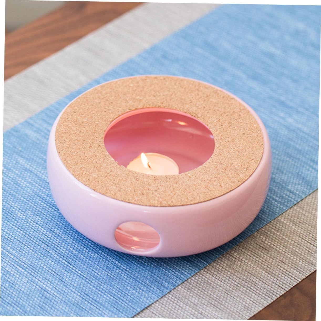 UKCOCO Ceramic Teapot Warmer with Candle Heater Base Multi Purpose Tea Stove for Home Use Smooth Burr Surface Design for Heating Tea Aroma and Food Easy to Clean and Practical