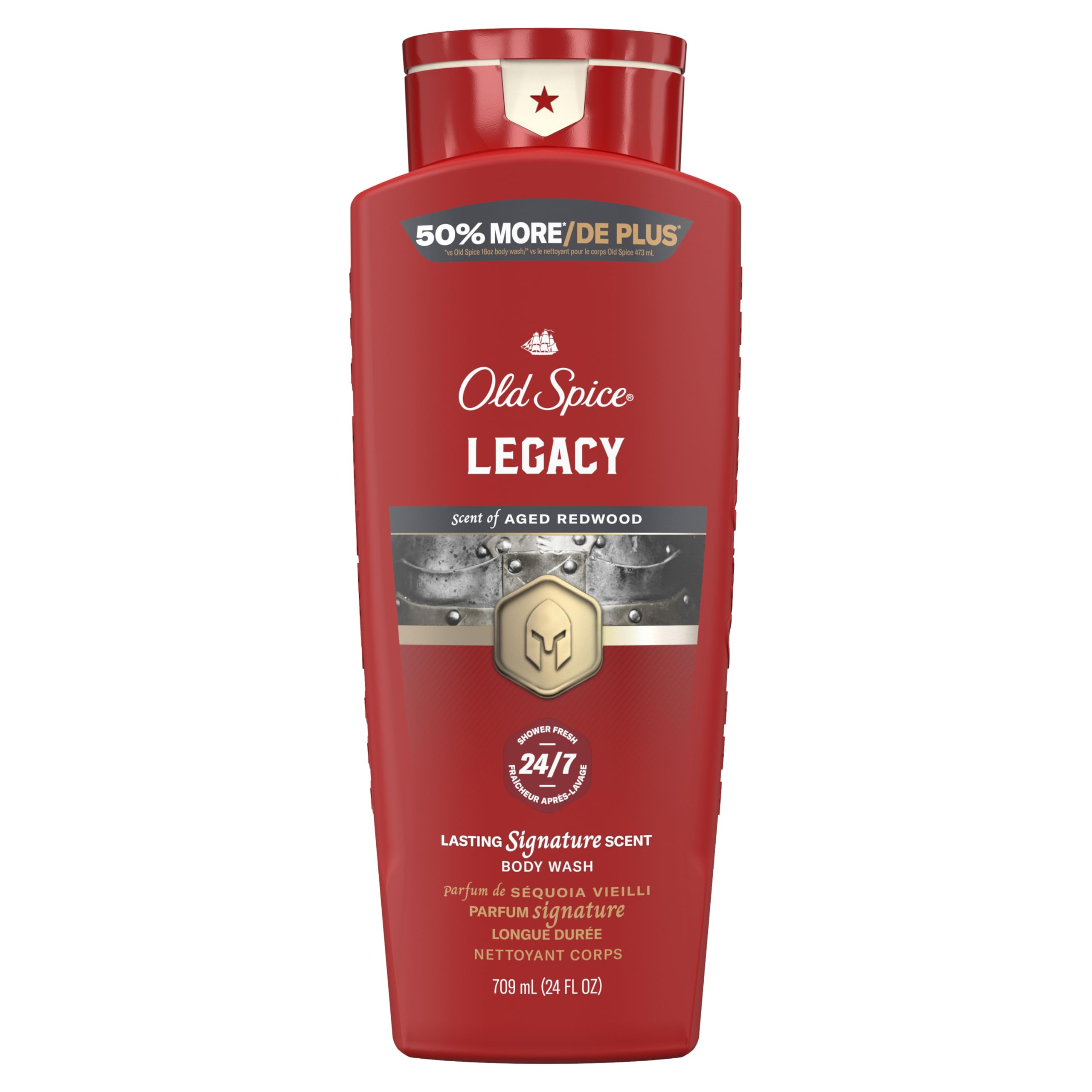Old Spice Body Wash for Men, 24/7 Shower Fresh & Clean with Daily Use, Lasting Signature Scent, Refreshing Lather, Moisturizing Formula, Legacy with
