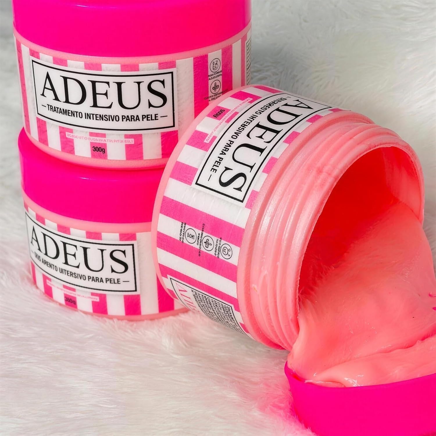 Adeus Crema Rosa Antiestrías y Anticelulítica, reduce estrías, celulitis e hidrata la piel, 300g