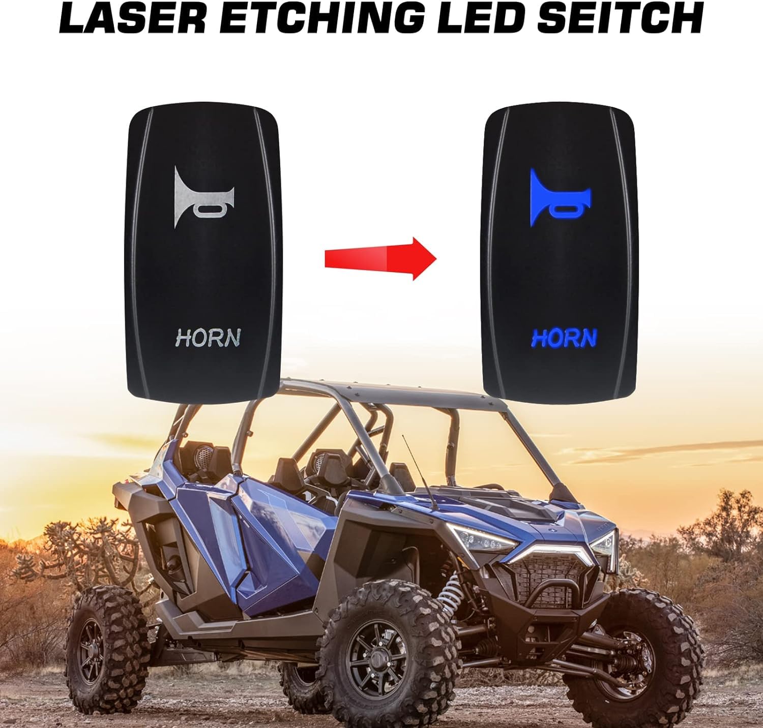 Gebildet Etanche 12V 20A Kit de Faisceau D'interrupteur à Bascule de klaxon Laser, Interrupteur à Bascule Marche/arrêt Rétroéclairé par LED + kit de Faisceau de câblage de Relais pour Camion, Voiture