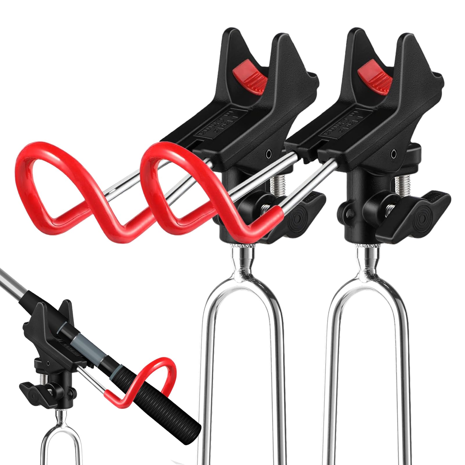 Supporto Per Canna Da Pesca Regolabile 360° – 2 Pezzi In Acciaio Inox, Pieghevoli, Per Spiaggia, Fiume, Lago