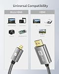 Silkland Micro HDMI to HDMI Cable 10ft, [Gold Plated, Sturdy Aluminum] Supports 4K@60Hz, HDR, Ethernet, ARC, Compatible with Raspberry Pi 4, GoPro Hero 3/4/5/6/7, Cam Link 4K, A6400 A6000 Camera