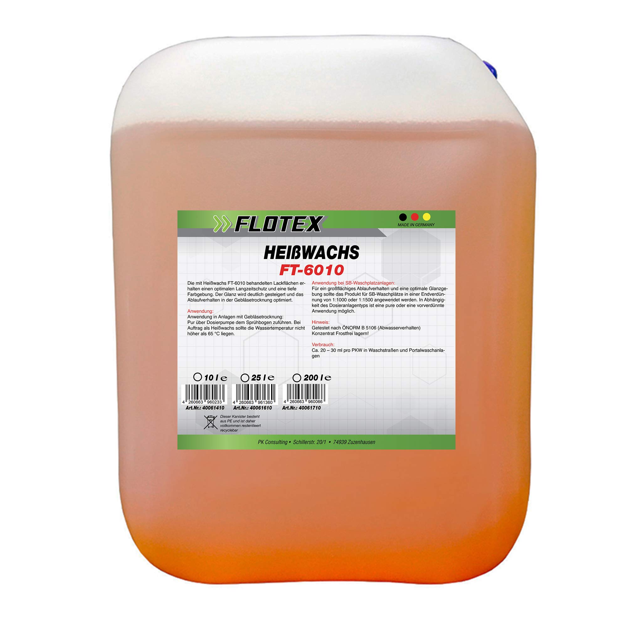 Heißwachs, 10L Heißwax für Waschanlagen, Lack Langzeitschutz