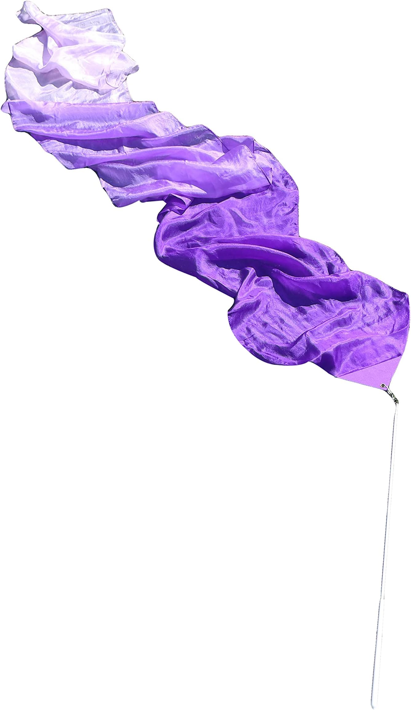 Winged Sirenny 1 Piece 98" Hand Painted Flowy Silk Ribbon Streamer with Rods, Church Liturgical Praise, Worship Adoration Dance Ribbon Banner