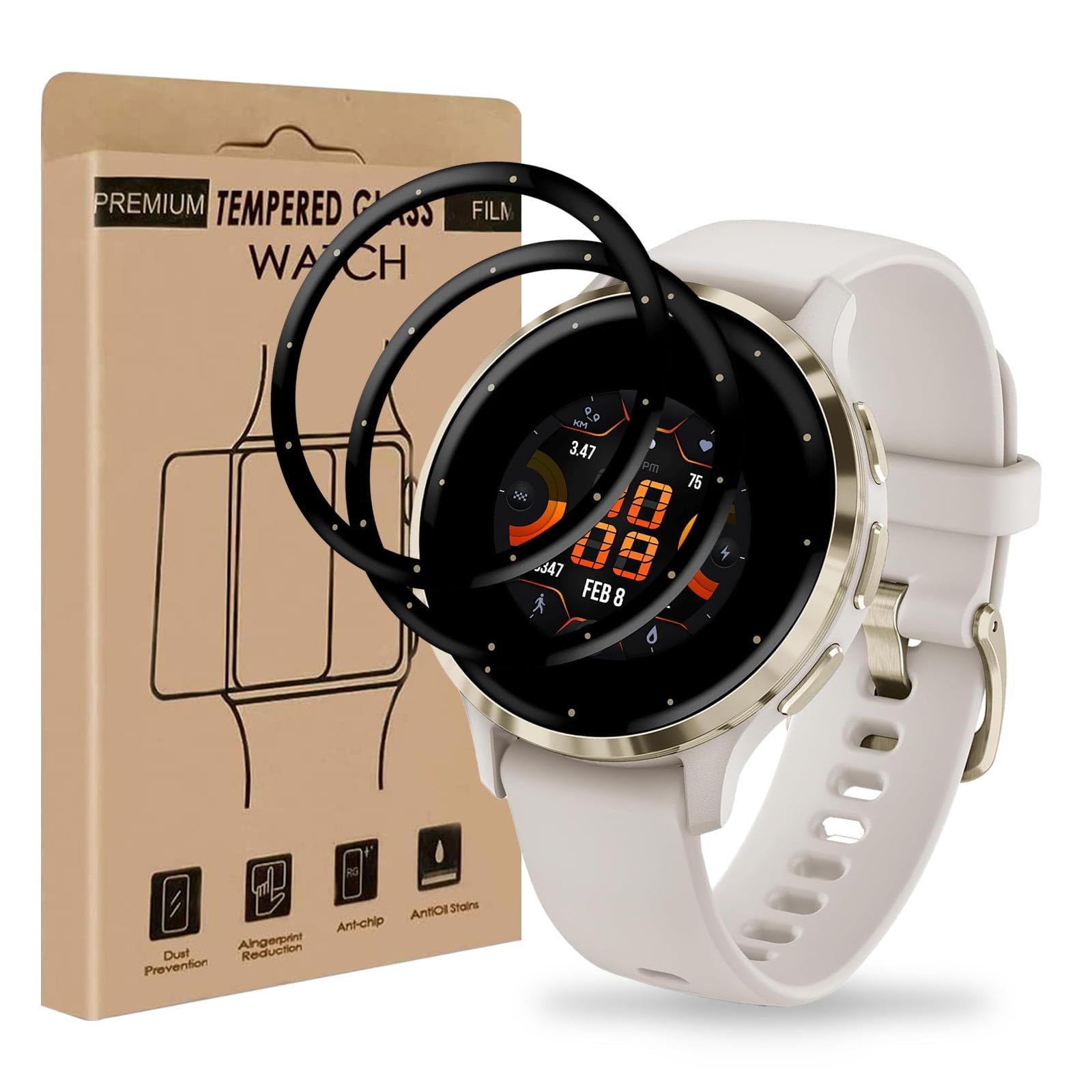 Bodyguard 2 Stück Schutzfolie für Panzerglas für Garmin Venu 3s/Venu 4 41mm, Ultra-Klar Kristallklar Hohe Auflösung Frei von Kratzern Stoßfänger Dauerhaft Venu 3s Displayschutzfolie