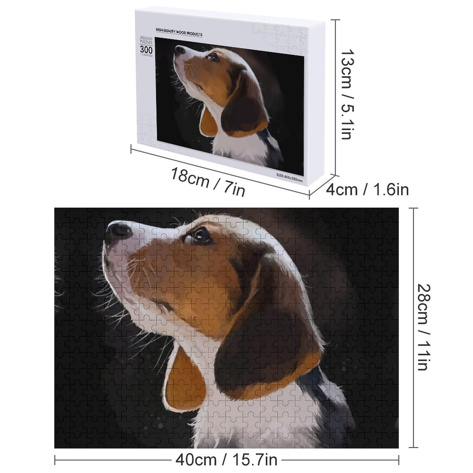 Jigsaw Puzzle - "Beagle Dogs" 500 Or 1000 Piece Fun Game For Adults & Kids, 20x15 Inch - View #3