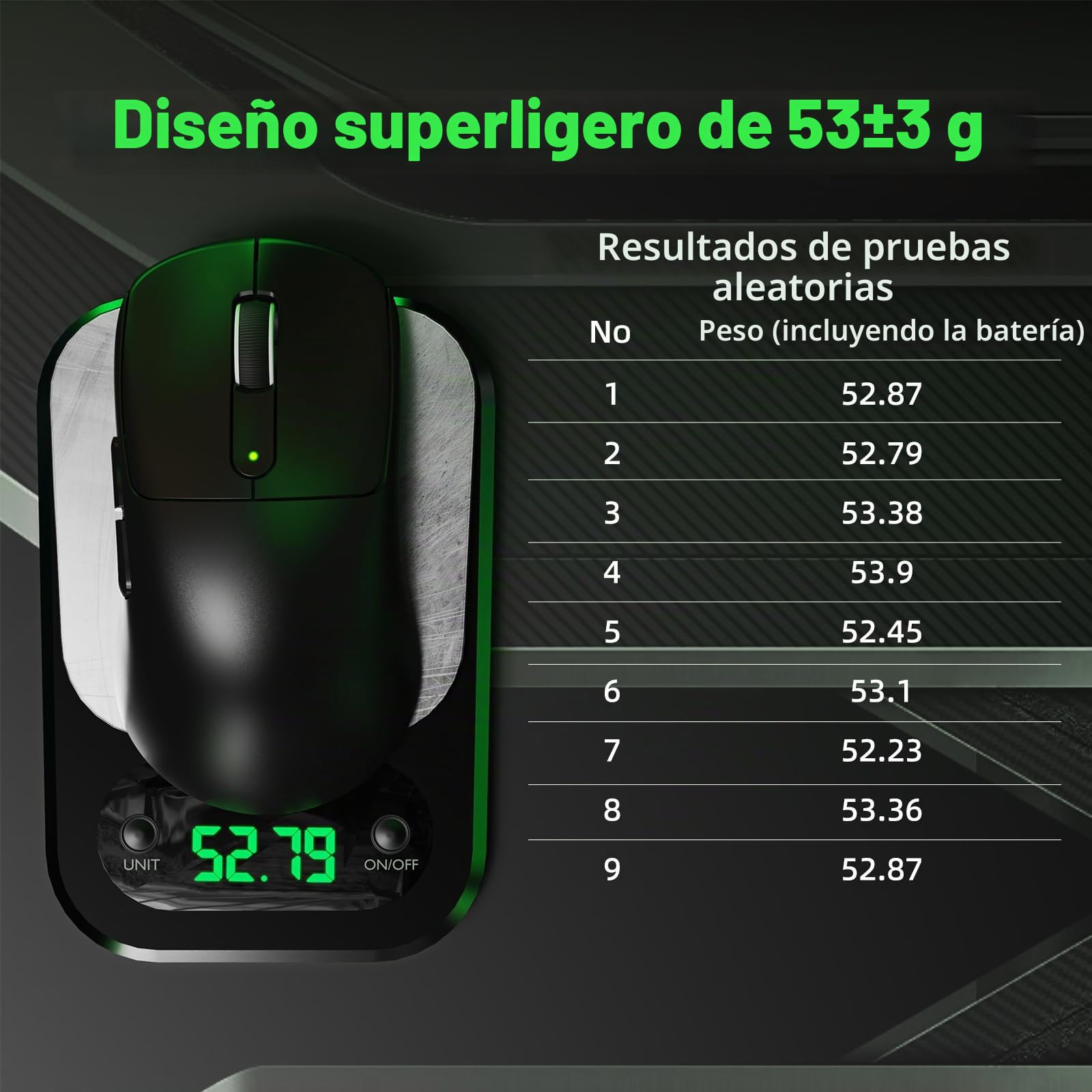 ATTACK SHARK V5 Ratón Gaming Inalámbrico, 53g, Microinterruptor Óptico, Nordic52840, PAW3950MAX, Receptor LED 8KHz, 20000FPS, 42K dpi, BT/2.4G/Wired, 500mAh, Manos Medianas-Grandes (Negro)