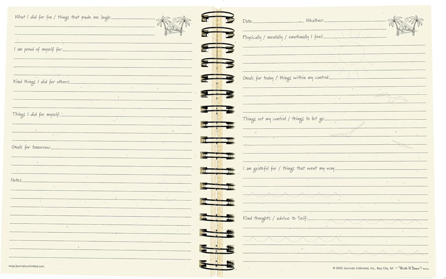 Write it Down series by Journals Unlimited, Guided Journal, Self Care, My Therapy Journal, Full-size 7.5"x9", Kraft Hard Cover, Made in USA