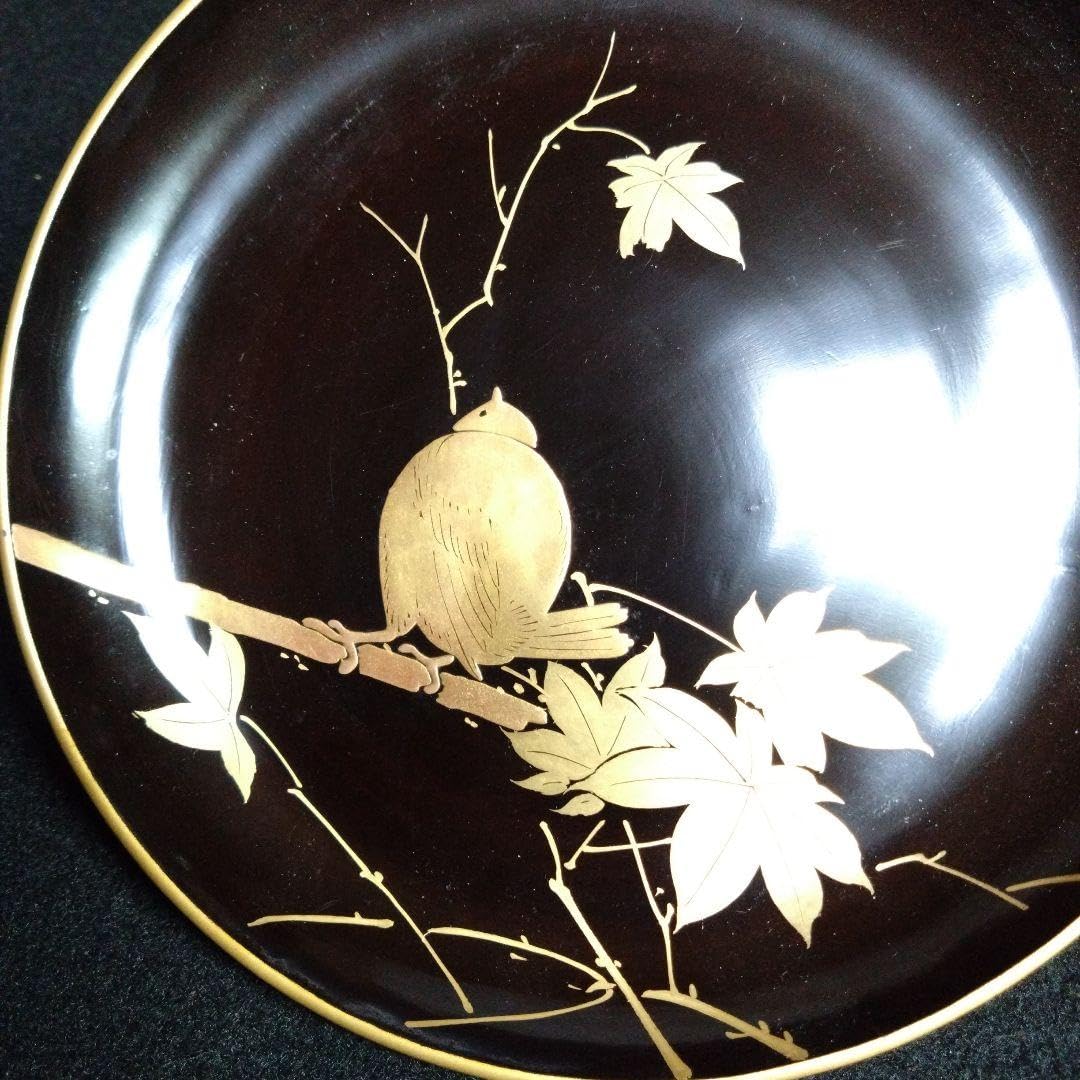 【漆器】輪島塗　江戸期　金蒔絵　金縁　本漆塗　紅葉鳥紋様 Amazon.co.jp: 漆器輪島塗 江戸期 金蒔絵 金縁 本漆塗 紅葉鳥紋様