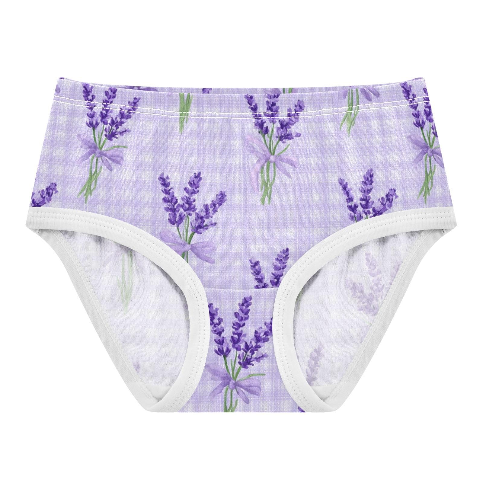 Wusikd Lavender Flowers Spring Girls Underwear Cotton Girls Briefs Soft Toddler Underwear 2T