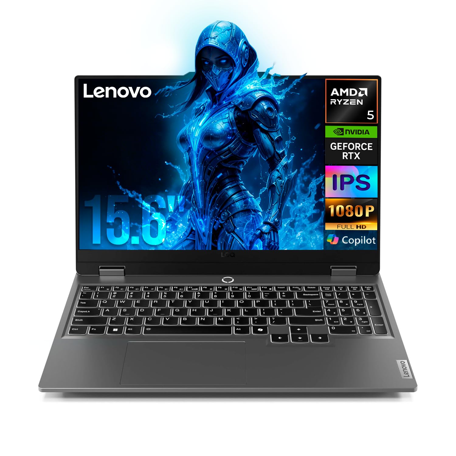 Lenovo LOQ Laptop para jogos Full HD de 15,6 polegadas, AMD Ryzen 5 7235HS, 16 GB de memória, NVIDIA GeForce RTX 4050, SSD de 512 GB, cinza Luna