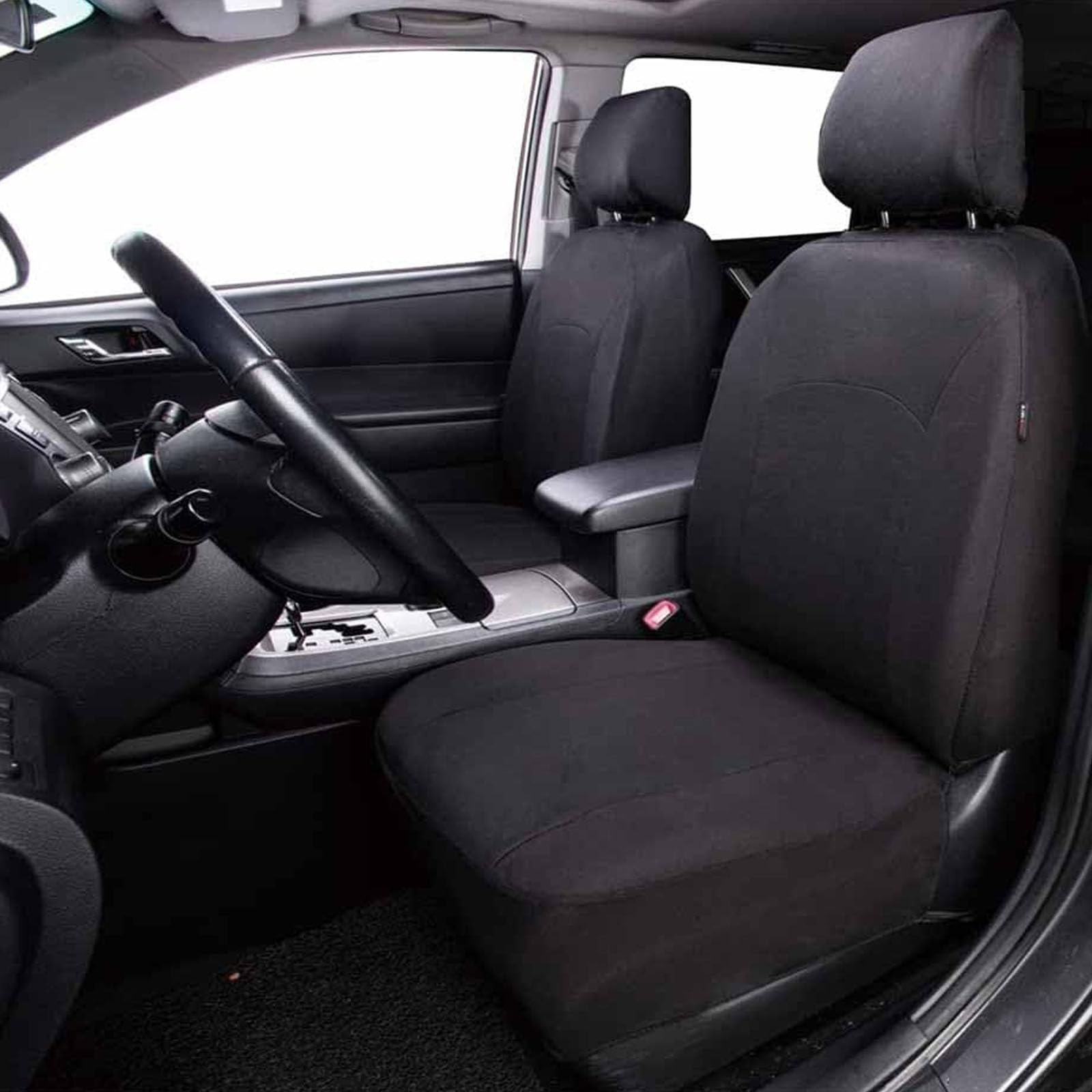 Auto Sitzbezüge Für VW Golf VII 7|Golf 7 GTE/Golf GTD 2011-2020, Schonbezüge Stoff Komplettset Schutz Vorne Hinten Atmungsaktiv Bequem Innenraum Schonbezüge Zubehör,A/Black