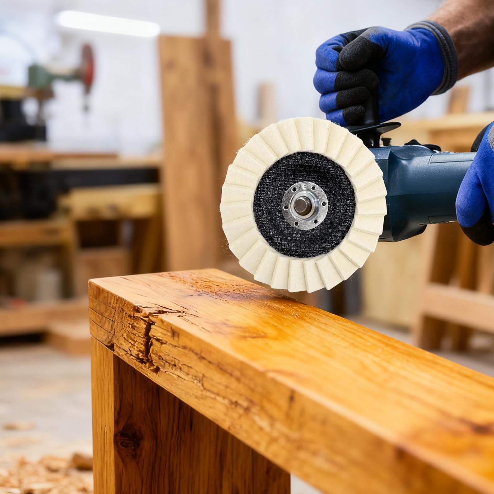 5 pezzi di dischi abrasivi 125 mm x 22 mm, in feltro, dischi per lucidatura a ventaglio, dischi abrasivi, per la levigatura e la lucidatura di vernice, legno, plastica, feltro, dischi per lucidatura