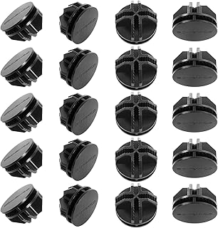 SONGMICS 20 sztuk okrągłych elementów łączących z tworzywa sztucznego do systemu regałów wtykowych "zrób to sam", kolor czarny ALPC0B-20